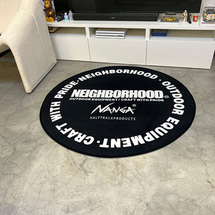 原创日潮孤品NBHD地毯WTAPS地毯圆形可机洗卧室客厅装饰阳台书房