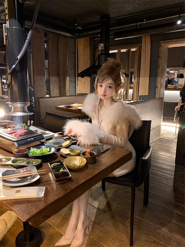 Hoggyqin Tea Hunter/енот меховой воротник с капюшоном с кардиганом женский ленивый вязаный топ