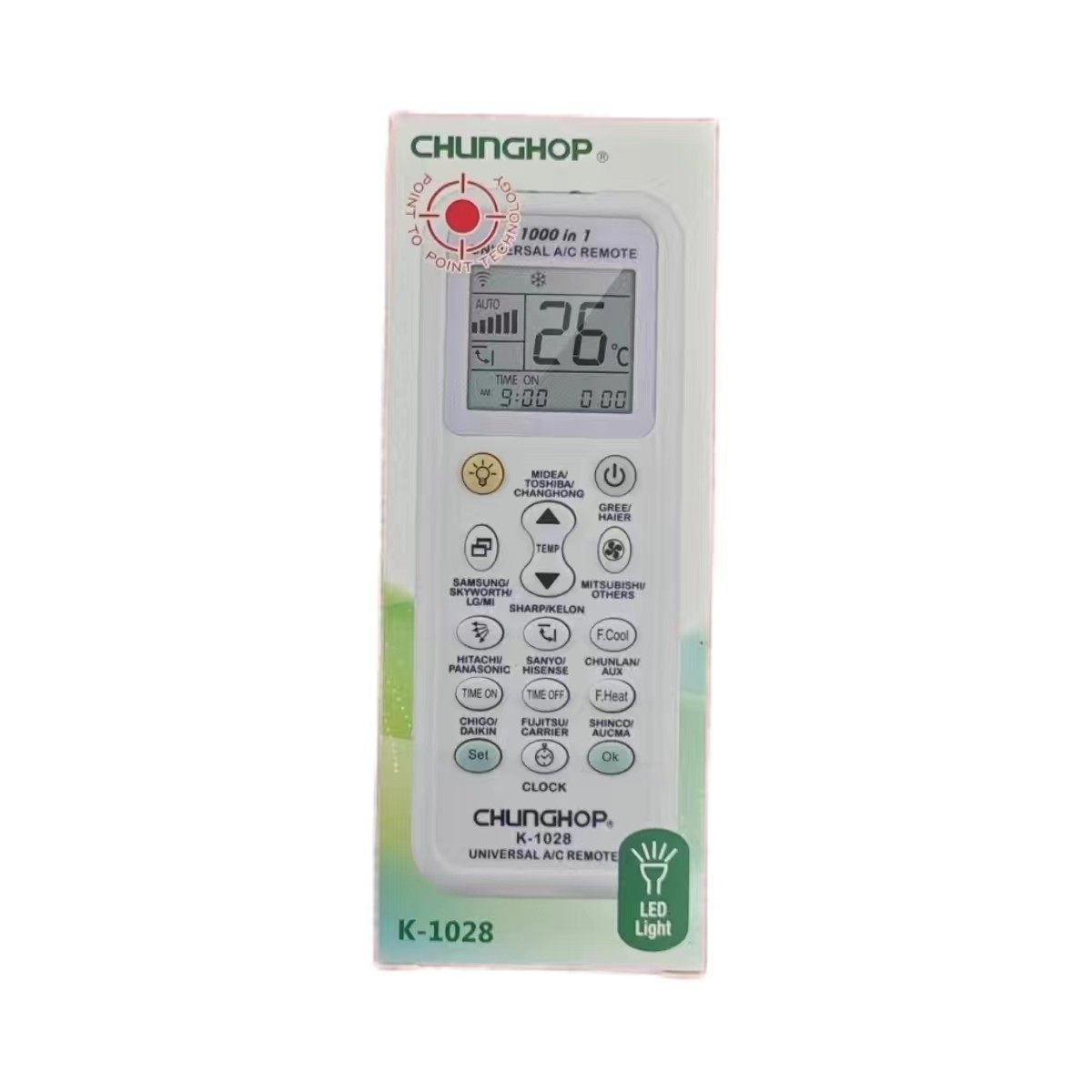 英文原装CHUNGHOP K-1028E 众合 万能空调遥控器 新包邮升级芯片