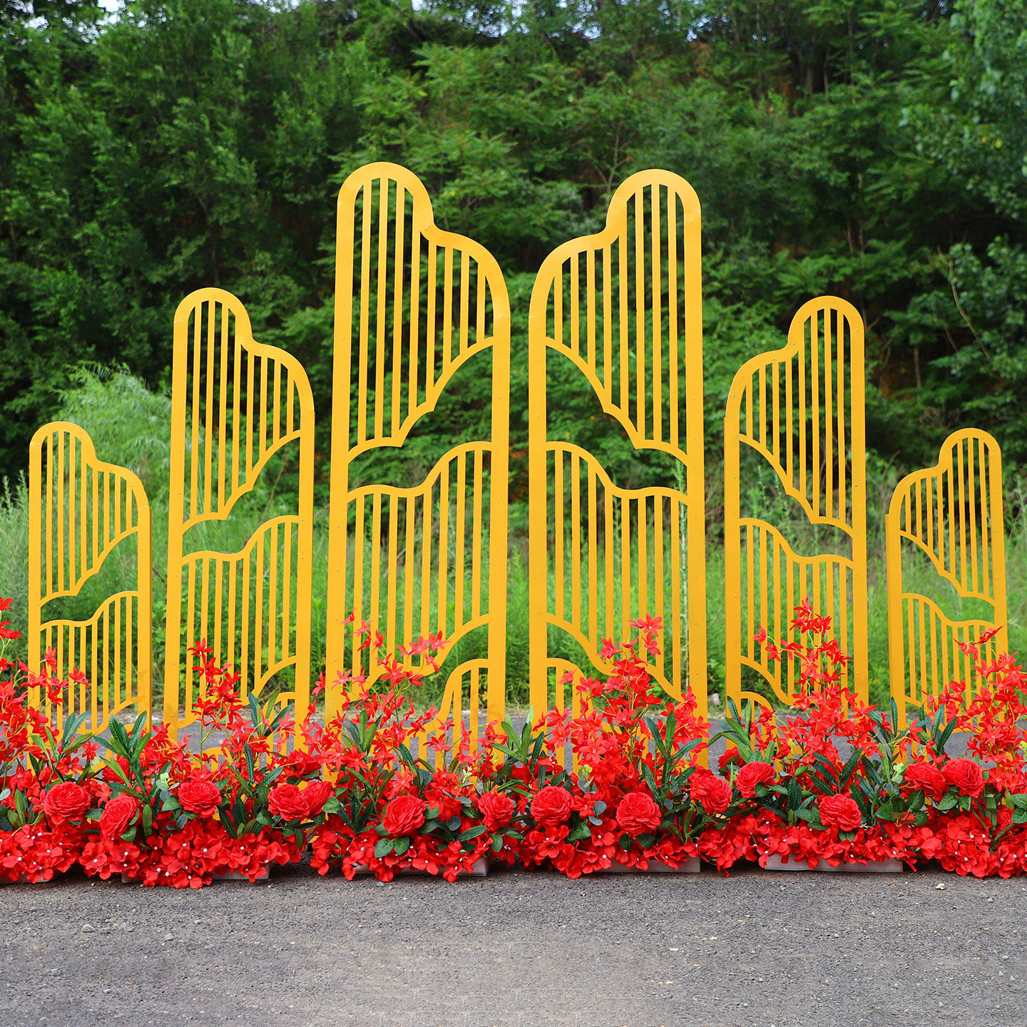 中式婚礼拱门屏风路引