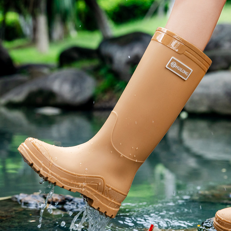 高筒雨鞋女款成人时尚外穿雨靴厨房户外长筒水鞋防滑防水轻便胶鞋