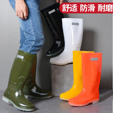 男女款夏季中筒雨鞋高筒雨靴防滑水鞋厨房工作鞋食堂双回劳保胶鞋