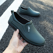 男冬季 防雨时尚 厚底防滑防水鞋 低帮雨鞋 耐磨雨靴厨房工地劳保胶鞋