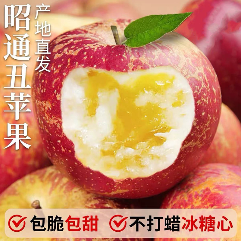 云南昭通冰糖心丑苹果新鲜水果当季整箱脆甜多汁红富士产地直发10,水产肉类/新鲜蔬果/熟食,苹果,淘宝优惠券,粉丝福利购,淘宝优惠卷