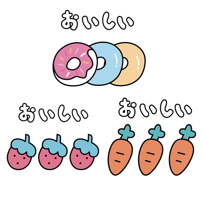 可爱风日文甜甜圈印花草莓图案