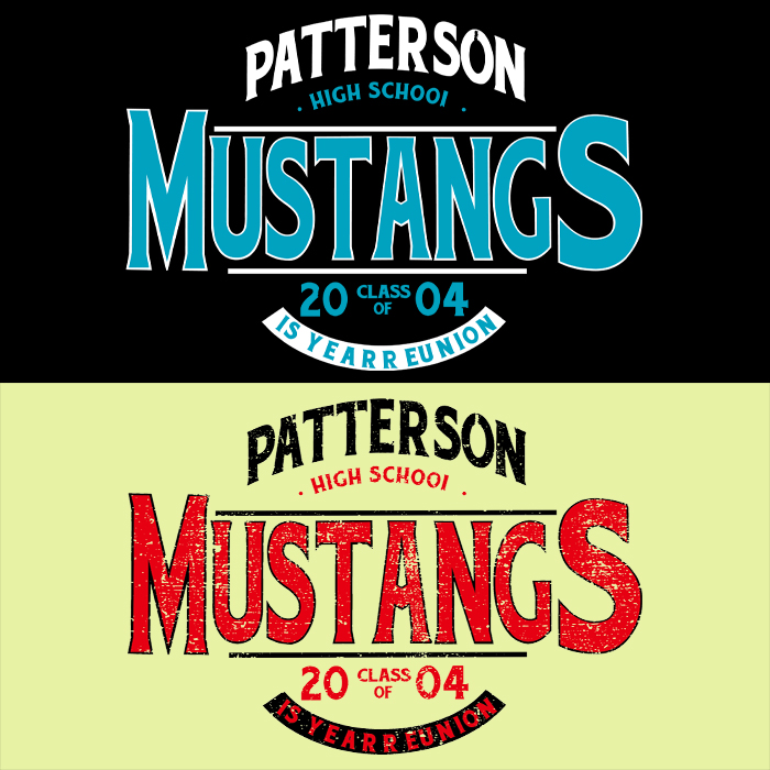 MUSTANGS字母印花贴热转印贴