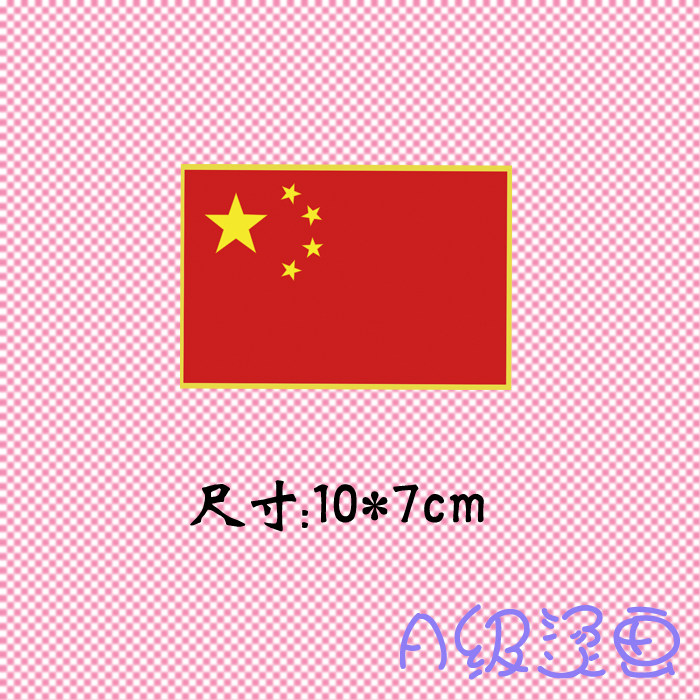 国旗小标耐水洗A级过粉柯式烫画pet胶片布贴袖标胸标胶印贴烫画