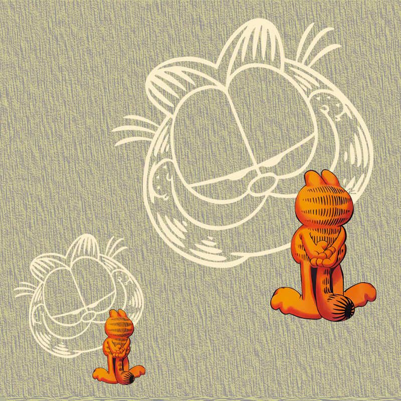 热转印白墨烫画加菲猫图案