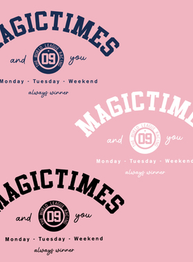 简约字母英文热转印服装印花辅料贴柯式过粉胶印卫衣图案烫画贴