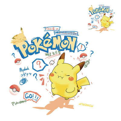 字母皮卡丘热转印烫画贴印花贴