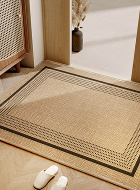 亚麻硅藻泥地垫入户门垫高级感家用进门地垫玄关门口耐磨防滑脚垫