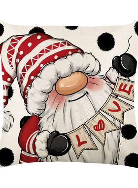 亚马逊新款情人节红色字母短毛绒双面印花居家装饰沙发装饰靠枕套