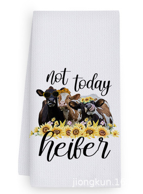 茶巾家用超细纤维便携吸水运动毛巾奶牛印花瑜伽健身运动毛巾批发