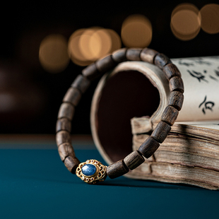 芽庄白奇楠沉香手串桶珠正品 木质佛珠饰品手链沉水级老料随形古风