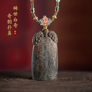 挂件 孤品越南芽庄白奇楠沉香吊坠沉水老料棋楠雕刻瑞兽牌子女男款