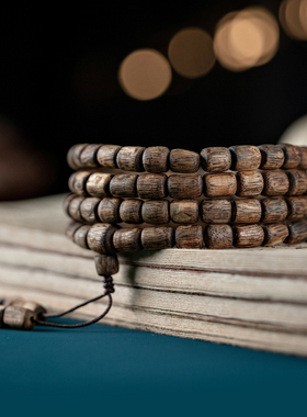 九分沉水越南芽庄绿奇楠手串棋楠沉香随形佛珠女男士木质手链桶珠