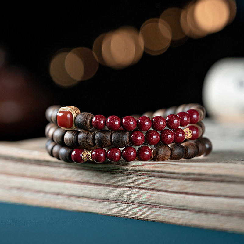 海南莺歌绿奇楠手串双圈沉香手链女原创设计朱砂南红水晶香木佛珠,饰品/流行首饰/时尚饰品新,沉香,淘宝优惠券,粉丝福利购,淘宝优惠卷