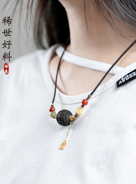 沉水柬埔寨菩萨棋沉香雕刻吊坠女