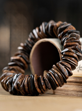 天然保真文莱沉香手串随形沉水老料沉香木佛珠女男士木手链切片珠