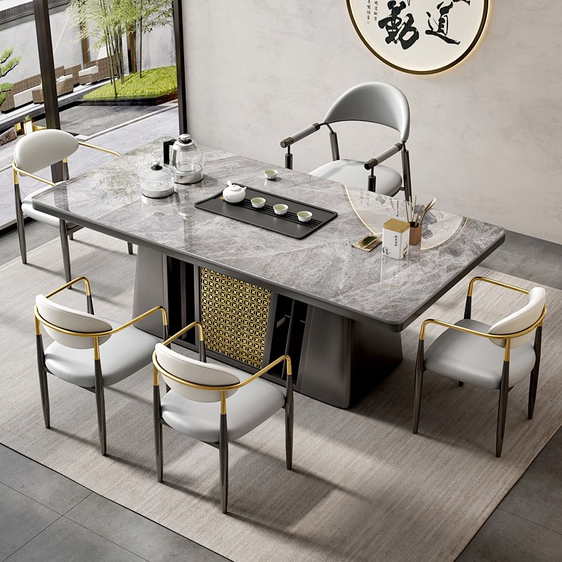 速发奢板茶桌椅客合家用简约组厅台小茶台办公轻岩泡茶一体