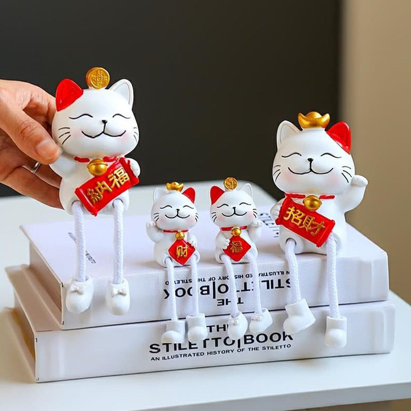 速发客意发财猫摆件创厅可爱小号迷你卧室办公室招财猫乔迁新居