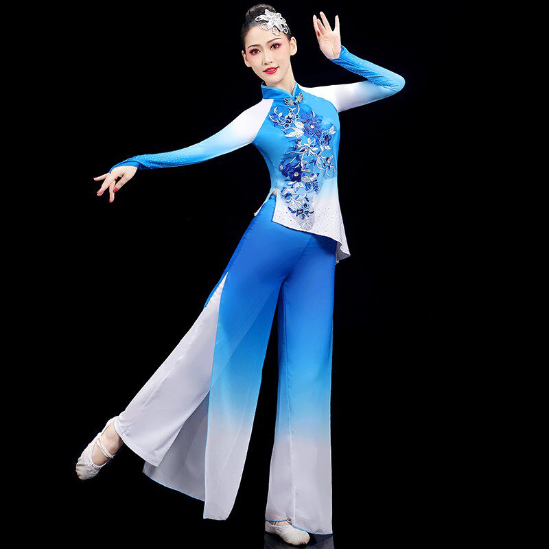 速发秧歌舞蹈演出服装新款套装中国风高端广场舞现代秧歌服2024新