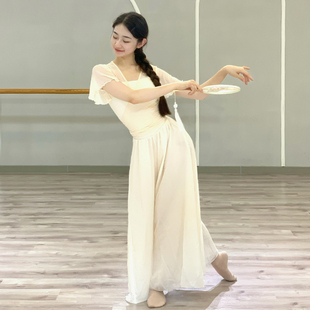 速发古典舞阔舞裤渐变飘逸练功裤中国风直演服宽松表筒开叉腿蹈裤