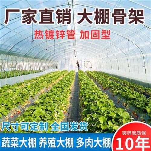 速发架镀锌钢椭管圆管l蔬菜配yB件猪压鸡大棚抗养殖全套钢管温室
