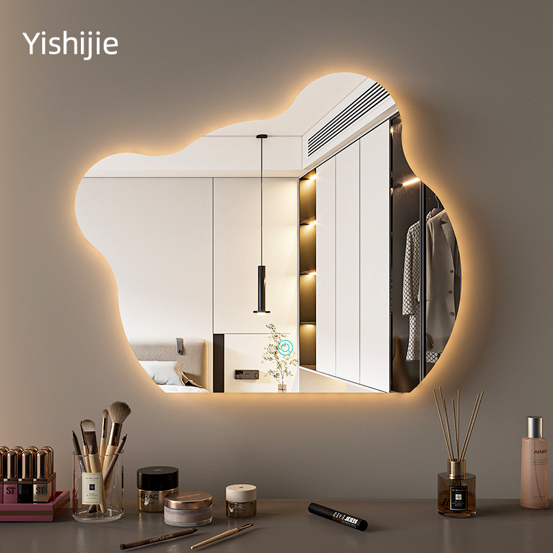 速发化云室智能化室镜洗漱台妆朵带灯光化妆家用圆形台式浴妆镜子