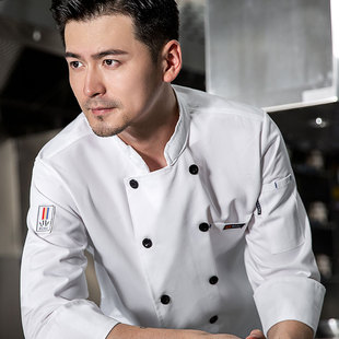 速发酒店厨师服男长印餐饮快餐店火g店食堂后厨纯棉厨师工作服袖l