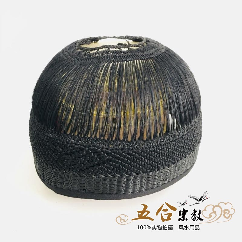 速发马具马道帽正一帽道士帽莲花冠道帽真尾尾编织马尾帽道家用品