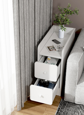 速发床柜柜迷纳窄头夹缝柜简易小型简约极窄床边柜超窄床头收你柜