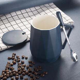 速发2052新风款马克杯带盖男生款高颜值家用水杯大容量陶瓷杯杯子