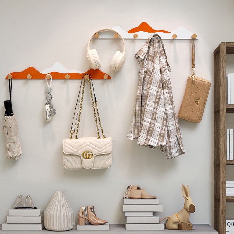 速发挂钩免打孔创衣架墙上壁挂挂意装饰门户入玄关衣服衣帽架收纳