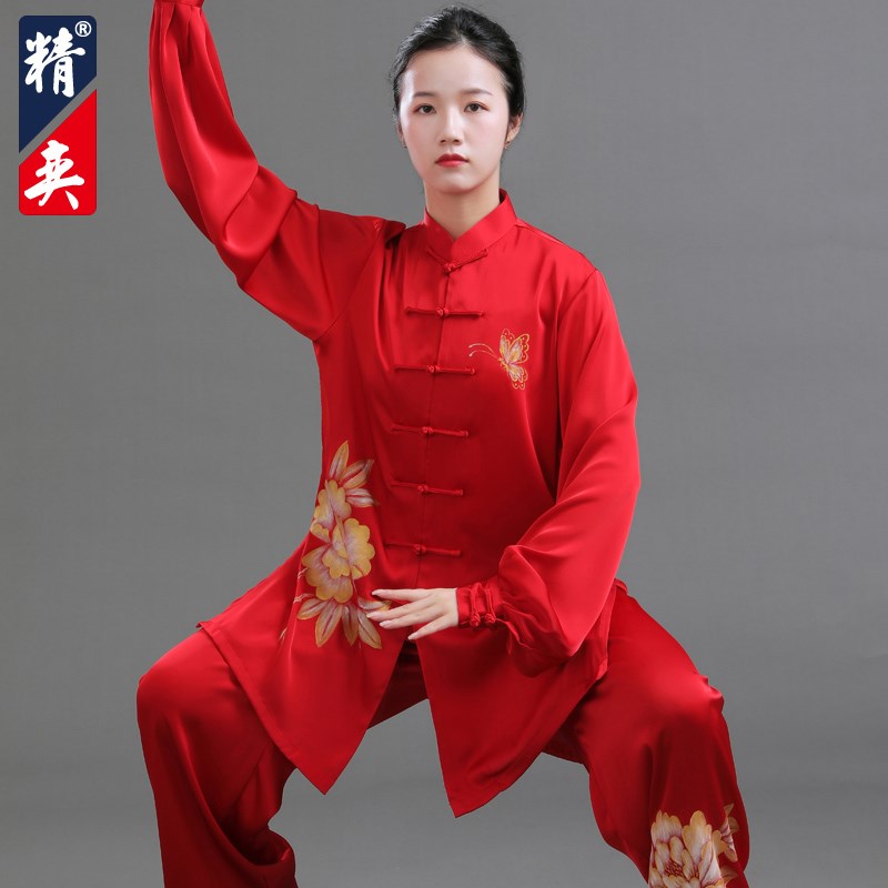 速发太极服2024新款高端手绘太极拳练功服男武术表演训练服春
