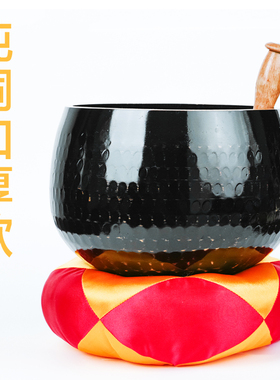 速发纯音黑铜磬佛音碗铜摆件佛具日式瑜伽静心铜颂钵铜疗铜磬