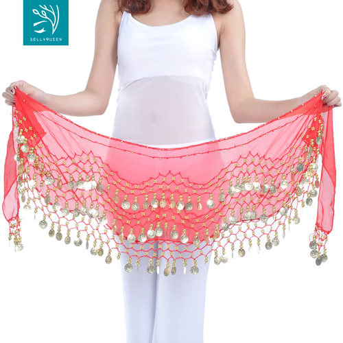 速发舞舞层初学者128币三 肚皮娘腰链舞蹈练习服装套装腰巾  加重