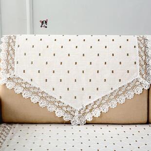 速发沙发靠四巾用麻白色简约背季通棉布艺扶手巾沙发防尘盖巾蒙布