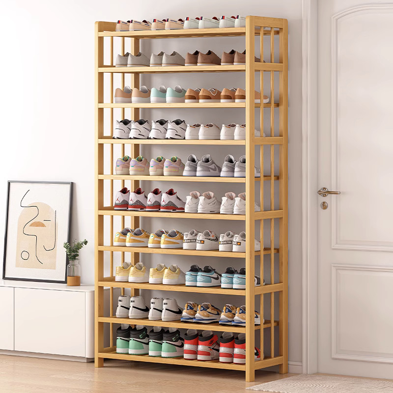 速发鞋木简易门口家用多层结实收用的防尘鞋柜经济型实架耐纳竹鞋