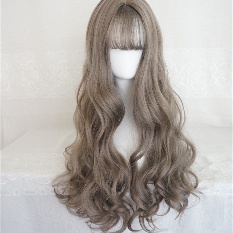 速发原宿空假发 奶奶灰蓬松长卷发 风气刘海长发烟灰假化妆色毛