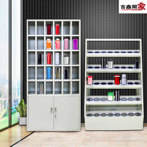 速发员工水杯柜工制车间钢厂不锈钢多格放置存收纳柜茶水杯子柜放