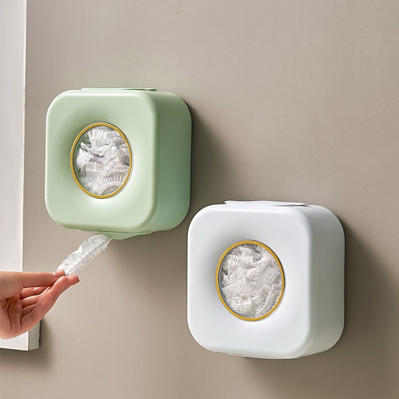 速发厨房保鲜膜套次一性保鲜袋保鲜套收纳式壁挂悬挂盒整理盒保鲜