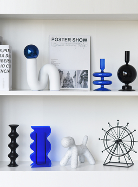 速发简约抽象几何艺术摆件样板间客厅书品书柜家居装饰工艺摆房设