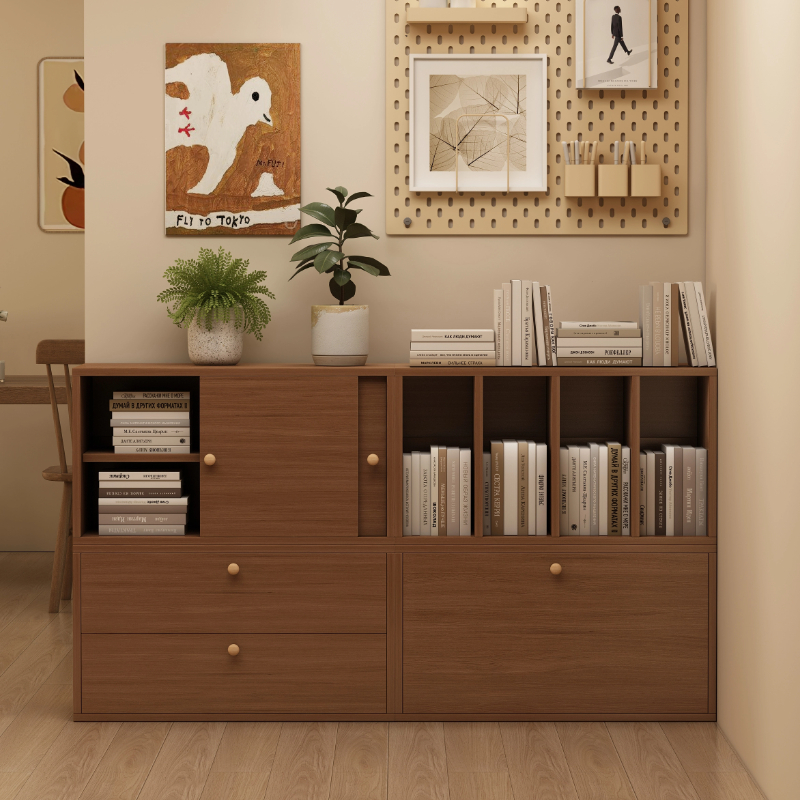 速发自由木合格子书实组书柜落地模块置物柜展示柜储物柜柜架木质