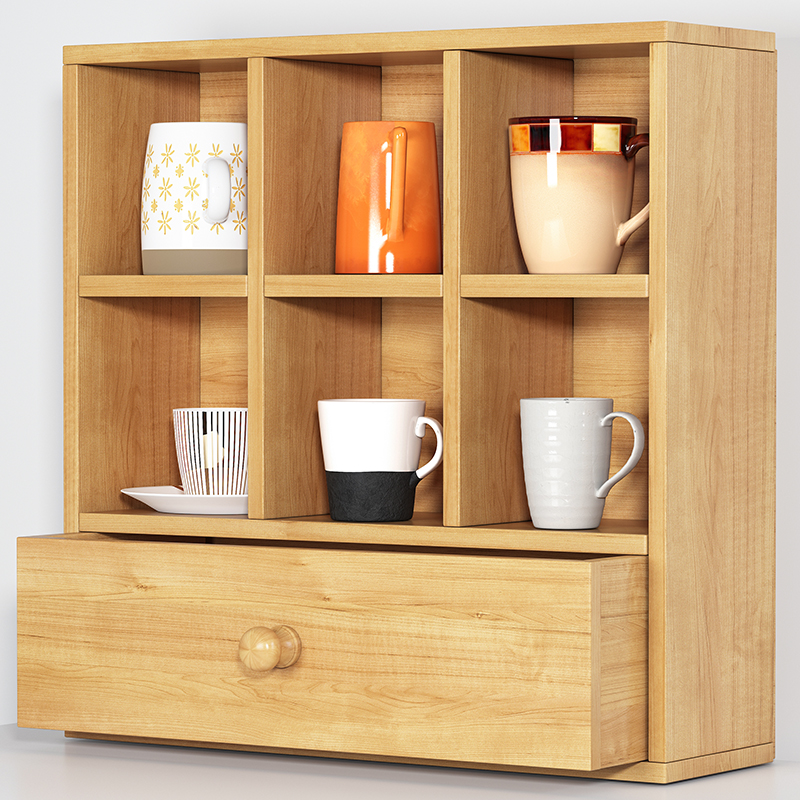 速发杯架杯子收纳置物架水杯茶纳架收杯咖啡柜收纳杯桌面抽屉木质