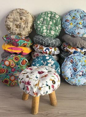 速发圆垫蒲团坐垫套花朵松紧带凳子形台树桩石凳吧罩椅垫全包通兰