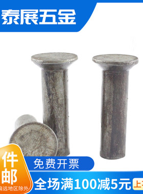 速发铁实心铆钉2.5M4G5M6M8碳钢本色 MB沉6铁8头铆钉平锥头铆钉