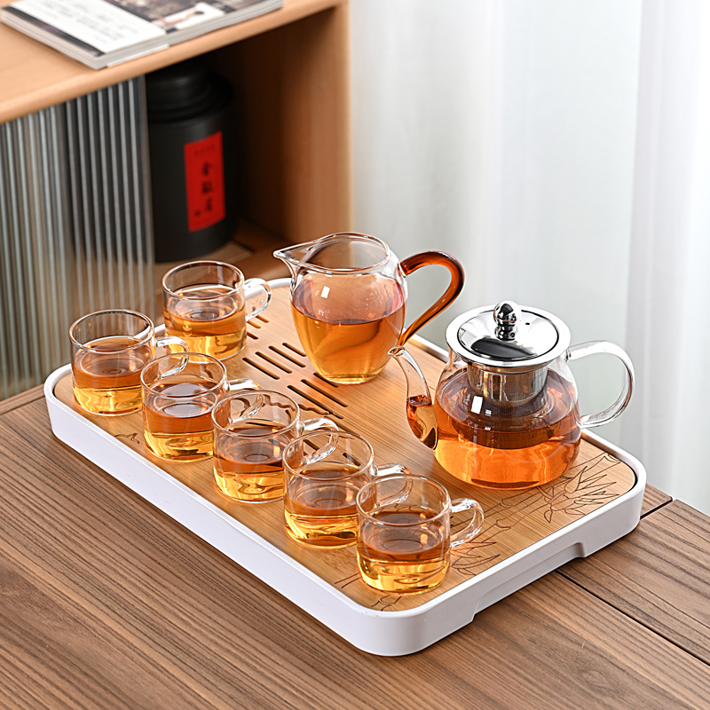 速发简约玻套耐热日璃功夫茶具式装家用花茶壶杯过滤红茶泡茶器
