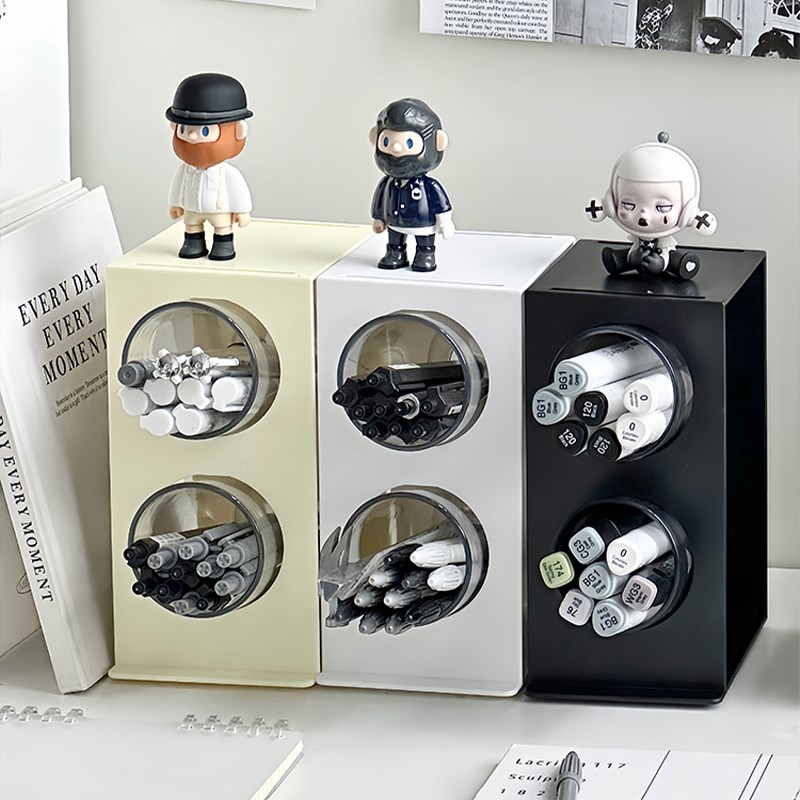 速发笔桶收纳盒学理桌面文具整生创意斜插式笔筒盒高颜值办公室置