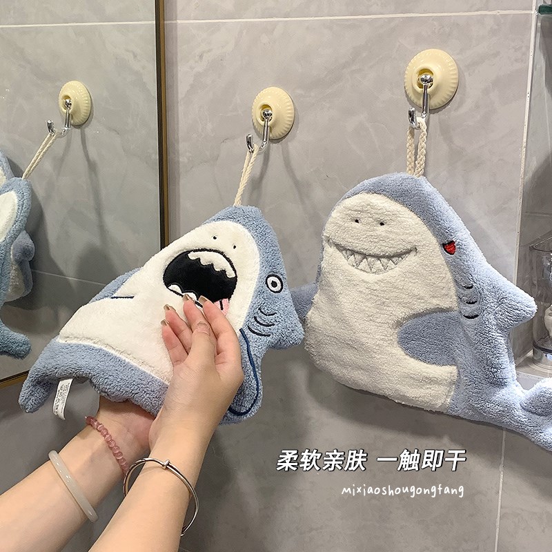 速发可爱擦吸巾挂式珊瑚绒手水速干加厚洗手间擦手毛巾厨房搽手巾